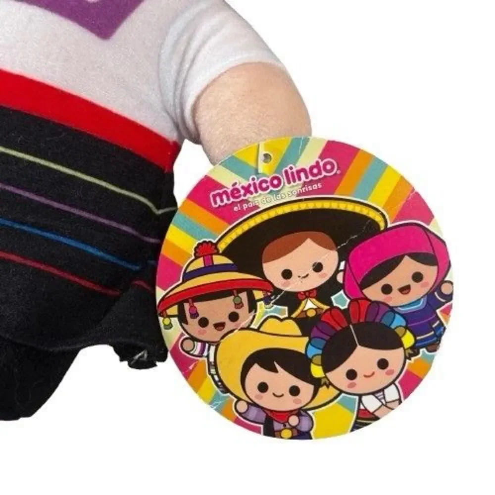 Mexico Lindo Girl Plush Stuffed Doll Bright Colorful 2016 New with Tags